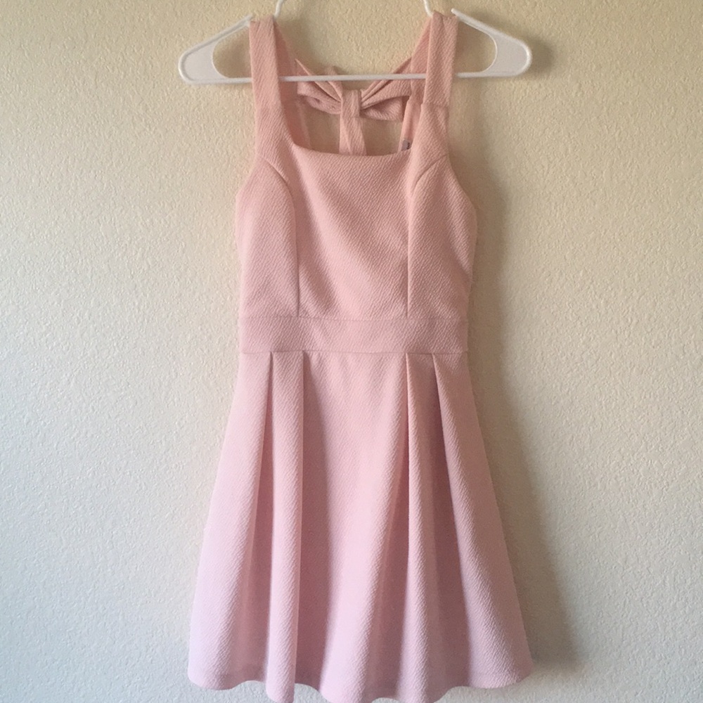Pink cut out bow dress